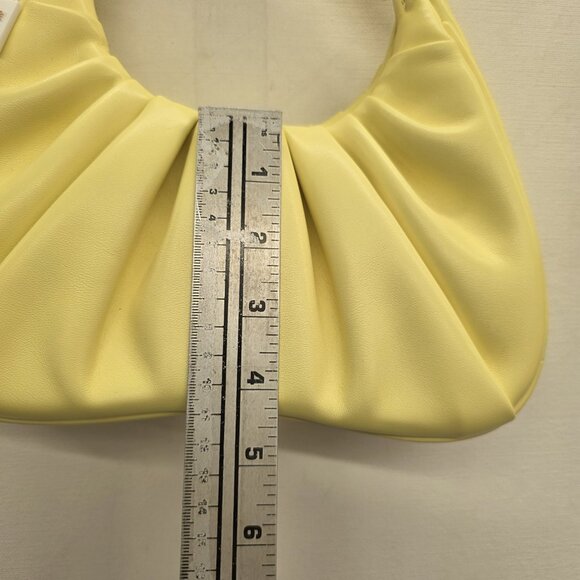 JW Pei Womens Gabi Ruched Hobo Top Handle Small Shoulder Bag Butter Yellow - Picture 6 of 10